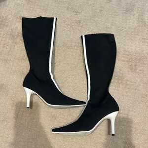 Chinese Laundry Black and White Nylon Boots